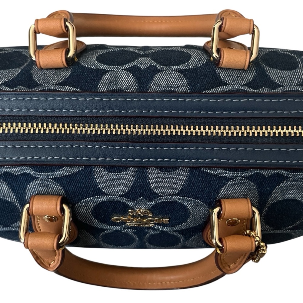Coach Mini Rowan in Dark Denim with Cherry Charm - Picture 5 of 14